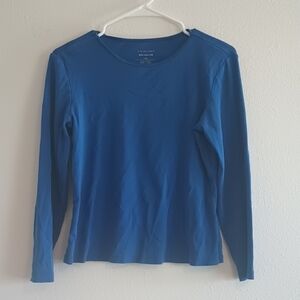 Christopher & Banks Women's Size Petite Medium Blue Long Sleeve Top
